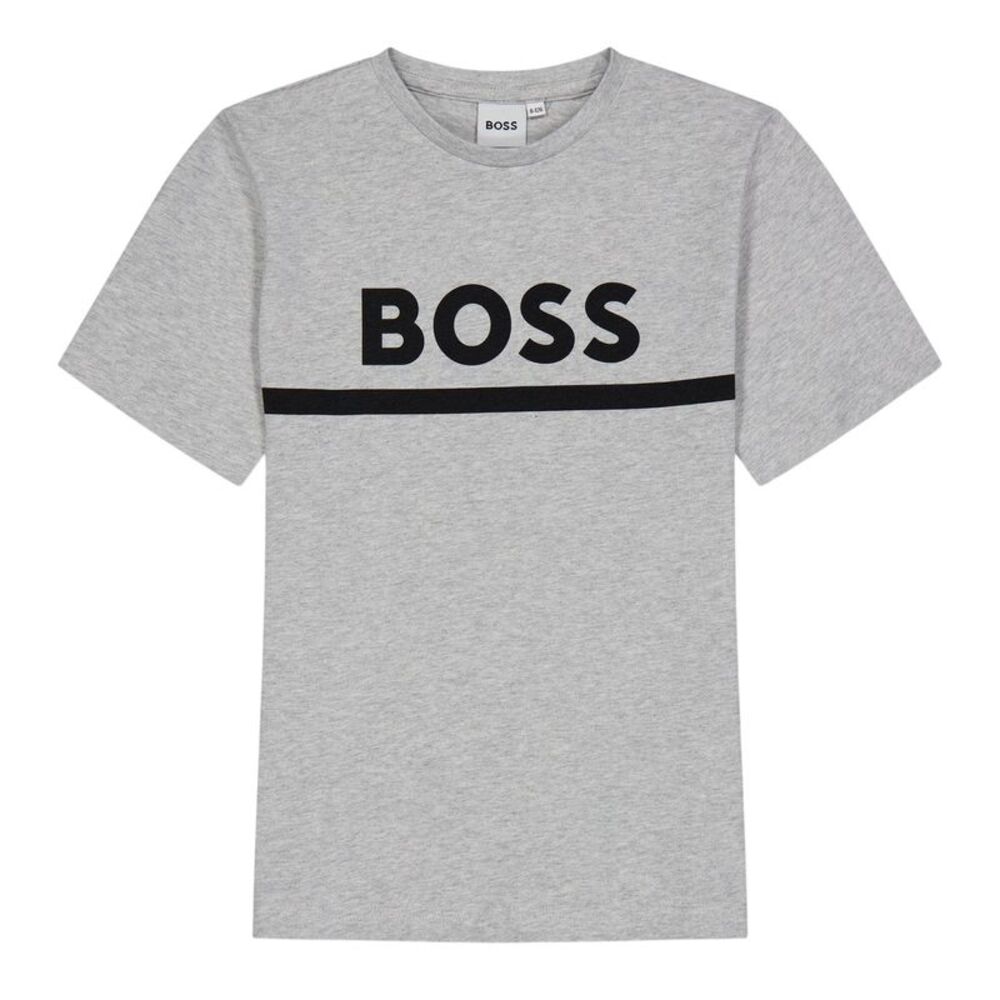 Boss Childrens/Kids Large Logo T-Shirt / Gray